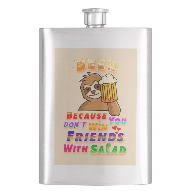Win Friends With Beer Hip Flask (Front)