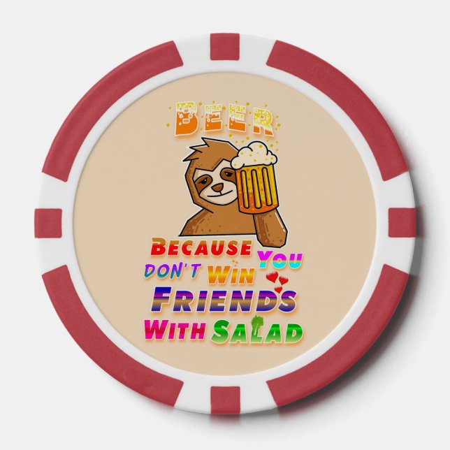 Win Friends With Beer Poker Chips (Front)