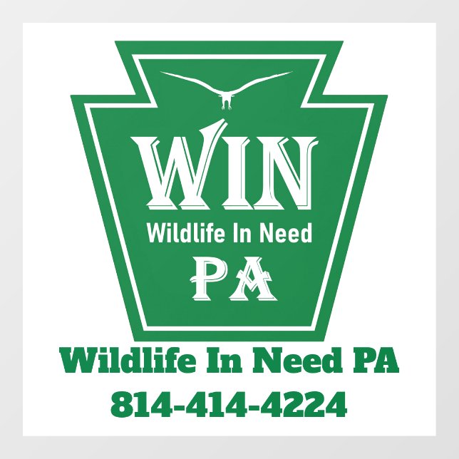 WIN Logo Window Cling-White background Cling (Sheet)