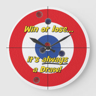 "Win or lose..." Curler's Clock - (Red)