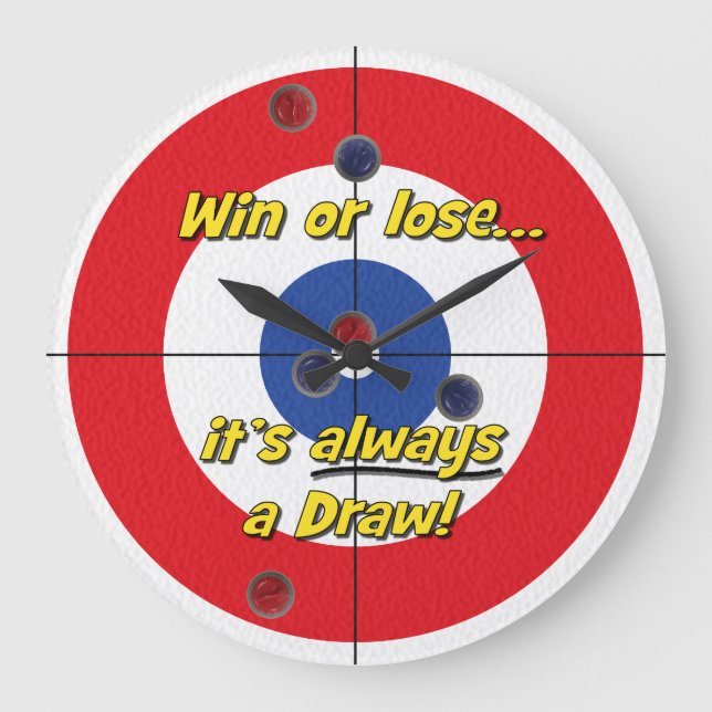 "Win or lose..." Curler's Clock - (Red) (Front)