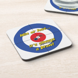 "Win or lose..." Curler's Coasters - (Blue)