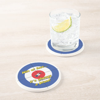 "Win or lose..." Sandstone Coaster - (Blue)
