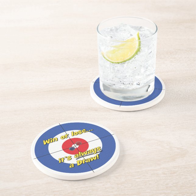 "Win or lose..." Sandstone Coaster - (Blue) (Side)