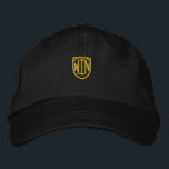 Win Printed Black Adjustable Snapback Motivational Embroidered Hat<br><div class="desc">Introducing our Win Text Cap is super comfortable fit,  Look sharp and stylish Trucker Hat! 

Say hello to your new favourite hat! Personalize your cap today! This Win text is one of Motivational Hat or Cap.

Colour of the Text: Goldenrod

Text Size: 58</div>