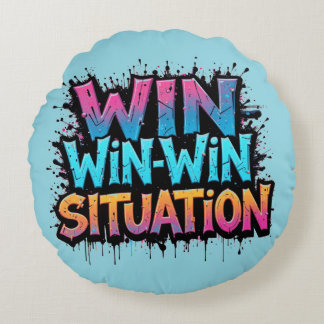 WIN-WIN Situation Round Pillow