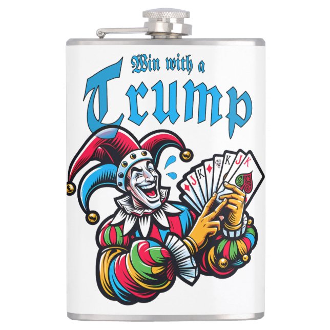 Win With A Trump - A Trump Hip Flask (Front)