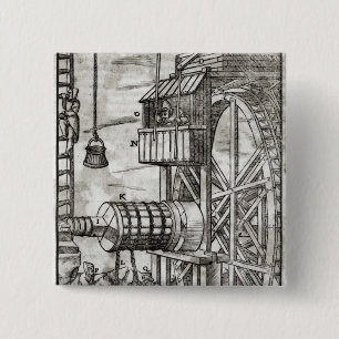Winch for getting water from a mine 2 inch square button