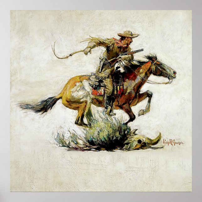 “Winchester Horse and Rider” by Philip R Goodwin Poster (Front)