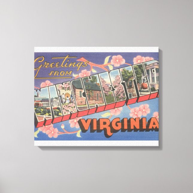 Winchester, Virginia - Large Letter Scenes Canvas Print (Front)