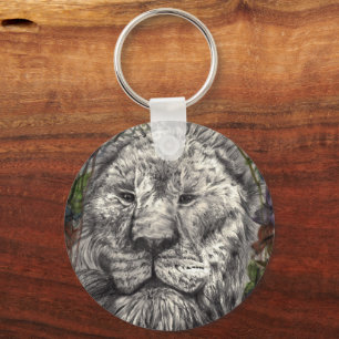 Wind Beneath My Wings Lion Butterflies Animal Art Keychain