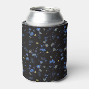 Wind Blown Floral Pattern Can Cooler