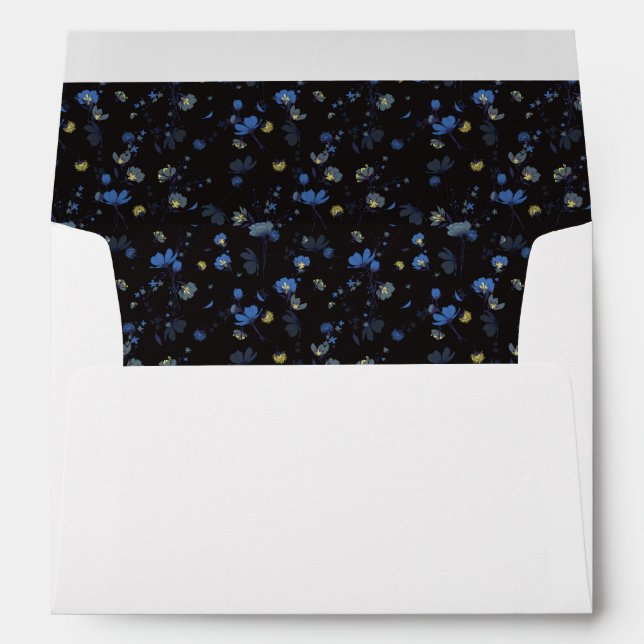 Wind Blown Floral Pattern Envelope (Back (Bottom))