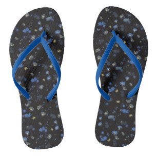 Wind Blown Floral Pattern Flip Flops