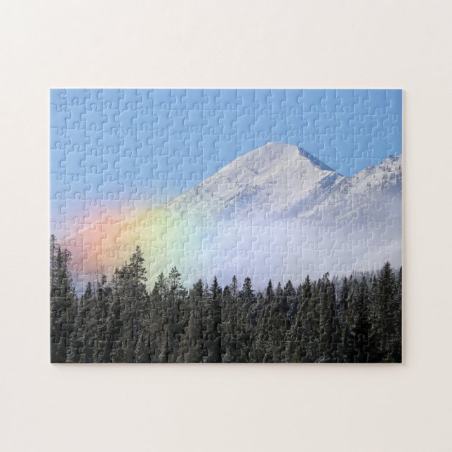 Wind Blown Mountain Snow Rainbow Jigsaw Puzzle (Horizontal)
