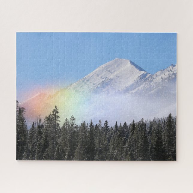 Wind Blown Mountain Snow Rainbow Jigsaw Puzzle (Horizontal)