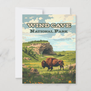 Wind Cave National Park Bison South Dakota Card