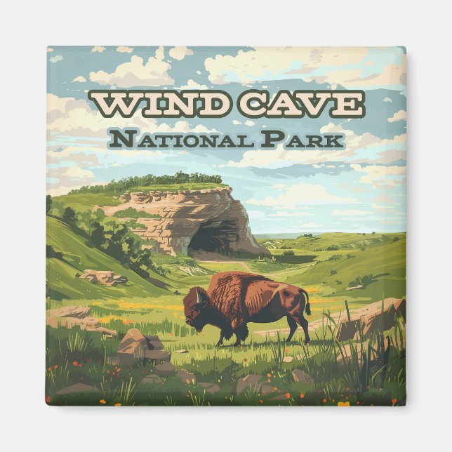 Wind Cave National Park Bison South Dakota Magnet (Front)