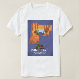 Wind Cave National Park hiking travel poster. T-Shirt
