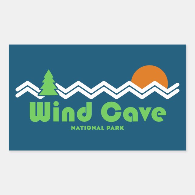 Wind Cave National Park Retro Sticker (Front)