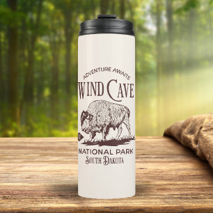 Wind Cave National Park Retro Wildlife Design Thermal Tumbler