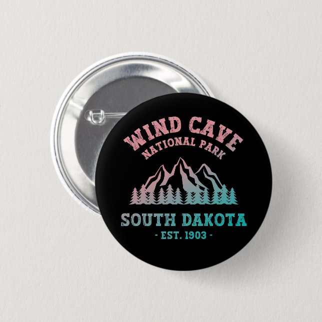 Wind Cave National Park South Dakota 2 Inch Round Button (Front & Back)