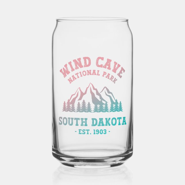 Wind Cave National Park South Dakota Can Glass (Front)
