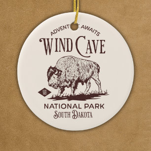 Wind Cave National Park South Dakota Ceramic Ornament
