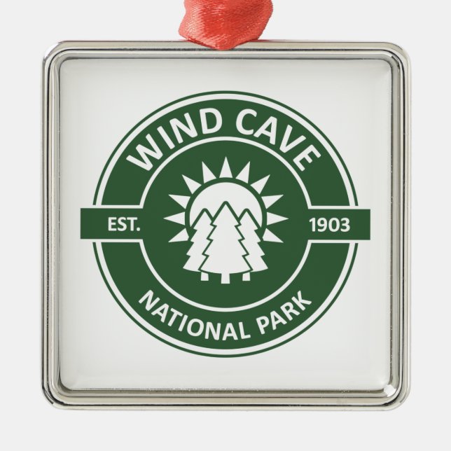 Wind Cave National Park Sun Trees Metal Ornament (Front)