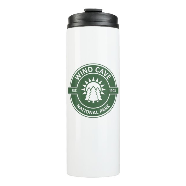 Wind Cave National Park Sun Trees Thermal Tumbler (Front)