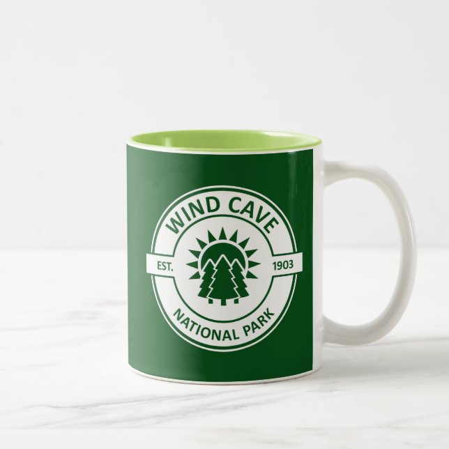 Wind Cave National Park Sun Trees Two-Tone Coffee Mug (Right)