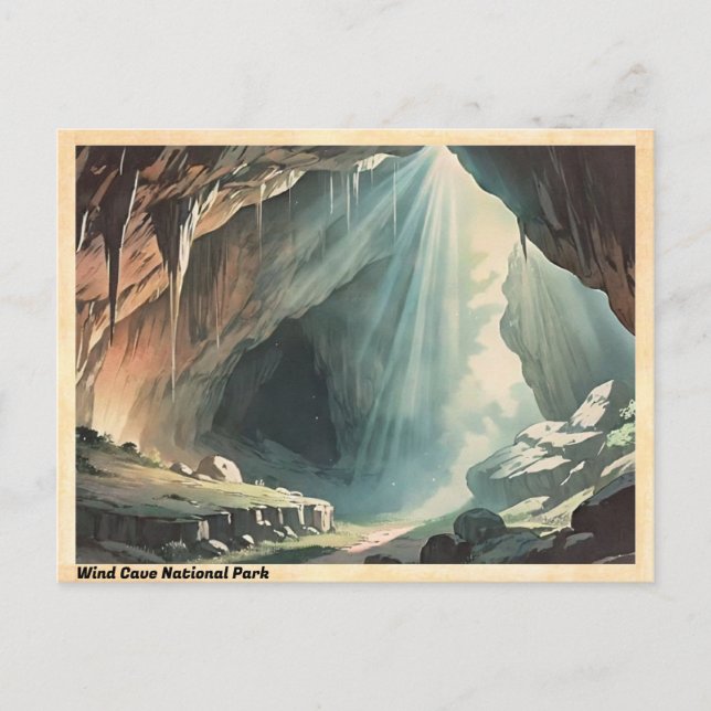 Wind Cave National Park Vintage Postcard (Front)