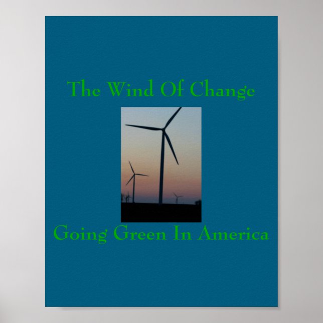 Wind Change Go Green Illustration Poster (Front)
