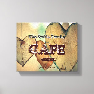 Wind Chimes Hearts Family Name Cafe Canvas Print