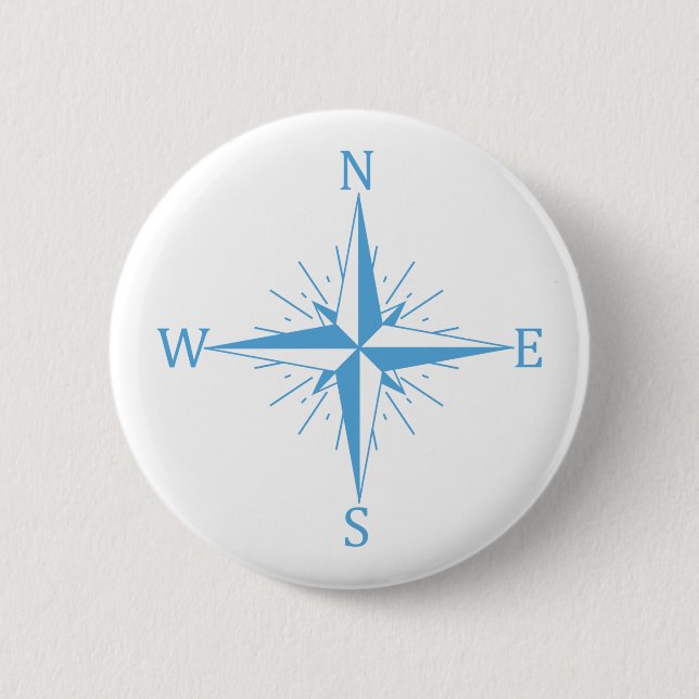 Wind compass 2 inch round button (Front)