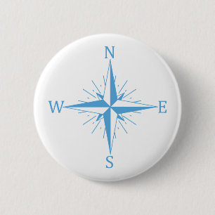 Wind compass 2 inch round button