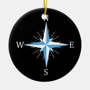 Wind compass ceramic ornament