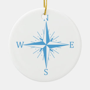 Wind compass ceramic ornament