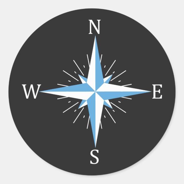 Wind compass classic round sticker (Front)