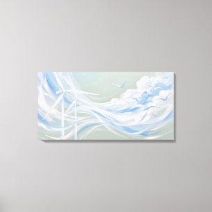 Wind Energy Abstract Art Contemporary Ribbon Art Canvas Print