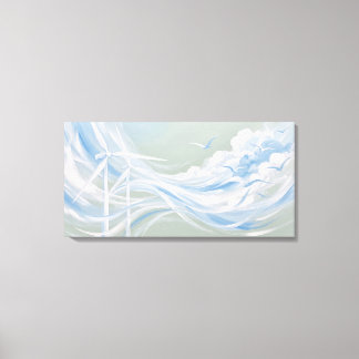 Wind Energy Abstract Art | Contemporary Ribbon Art Canvas Print