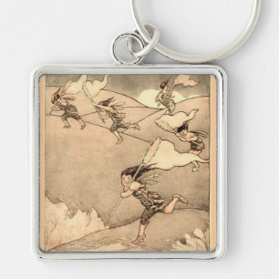 Wind Faeries Catching Wind Keychain