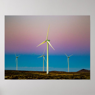 Wind Farm Wind Energy at Dusk  Jigsaw Puzzle Poster