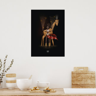 WIND FLOWS GIRAFFE by Alexandra Dikaia Poster