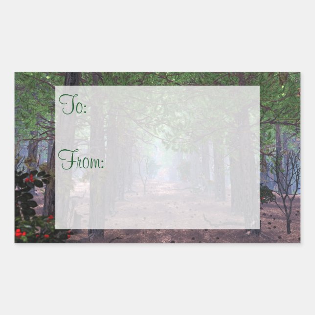Wind in the Pines Gift Tag Stickers (Front)
