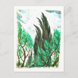 Wind in the Treetops Painting Postcard