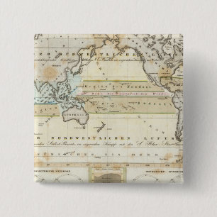 Wind Map of Earth 2 Inch Square Button