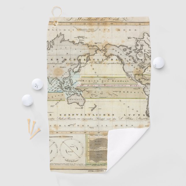 Wind Map of Earth Golf Towel (InSitu)