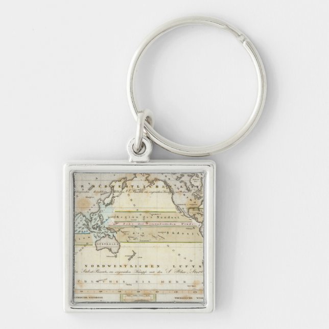 Wind Map of Earth Keychain (Front)