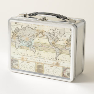 Wind Map of Earth Metal Lunch Box